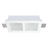 Support Spot GU10 Double LED Carré Blanc ø215mm + vitres opaques