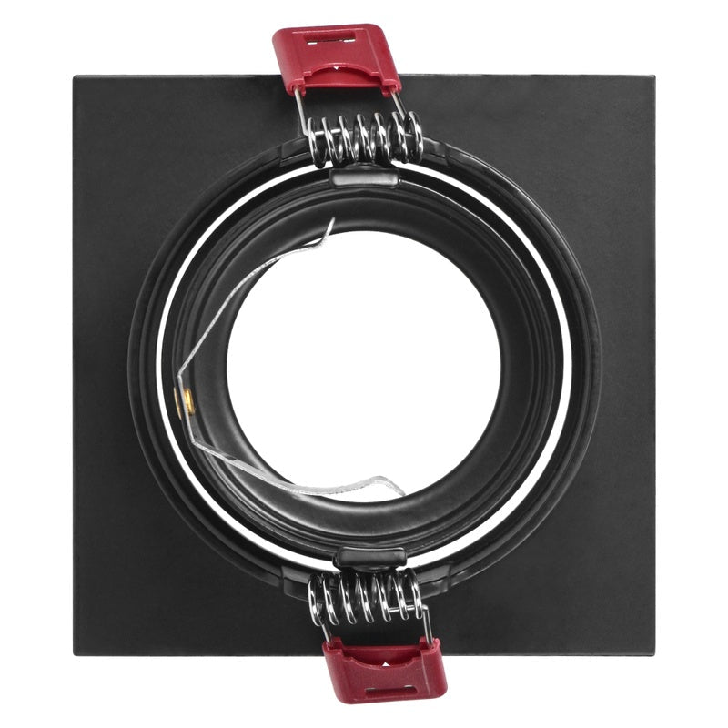 Support Spot GU10/MR16 Encastrable Carré Orientable Aluminium Noir et Or - Silamp France