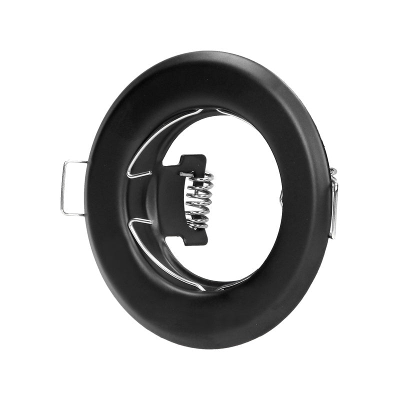 Support Spot GU10/MR16 Encastrable Rond Acier Noir - Silamp France