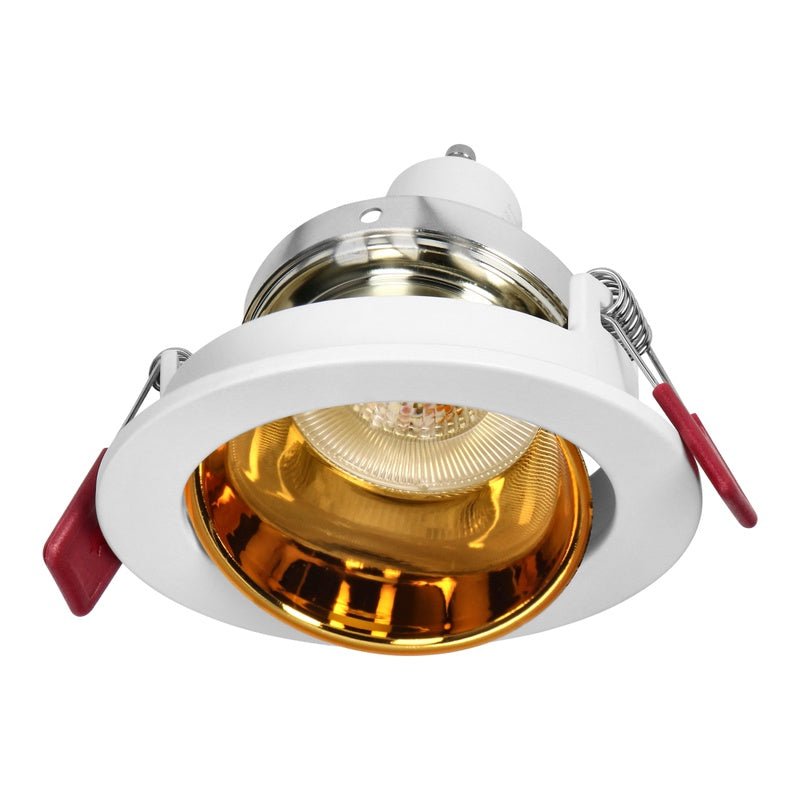 Support Spot GU10/MR16 Encastrable Rond Orientable Aluminium Blanc et Or - Silamp France