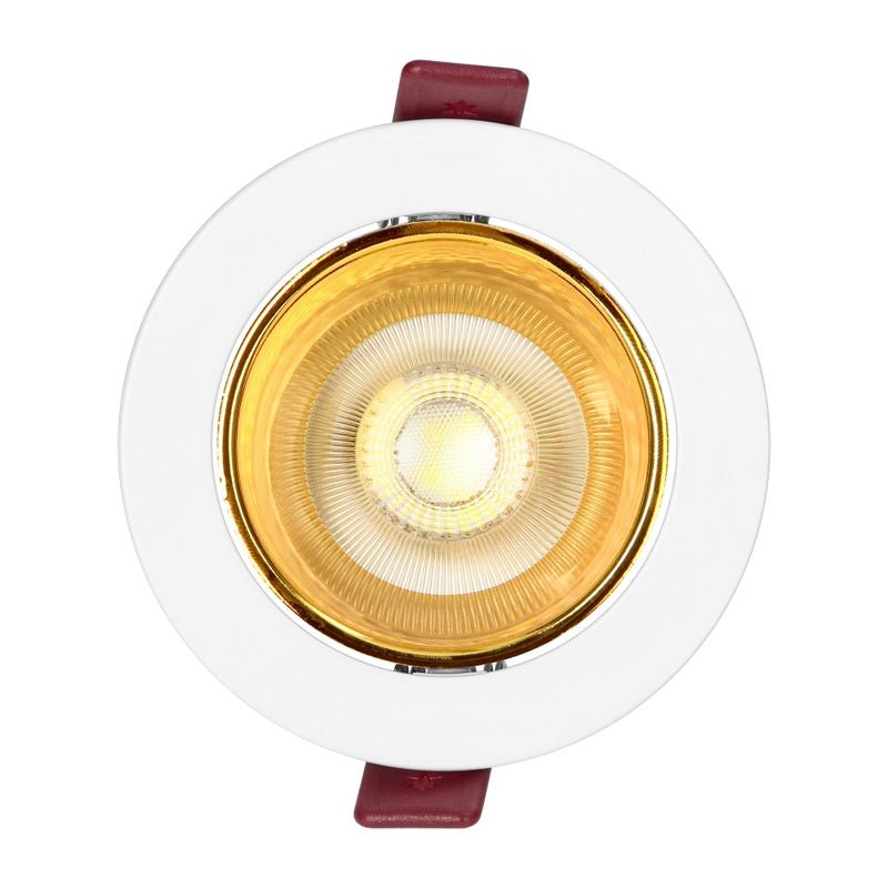 Support Spot GU10/MR16 Encastrable Rond Orientable Aluminium Blanc et Or - Silamp France