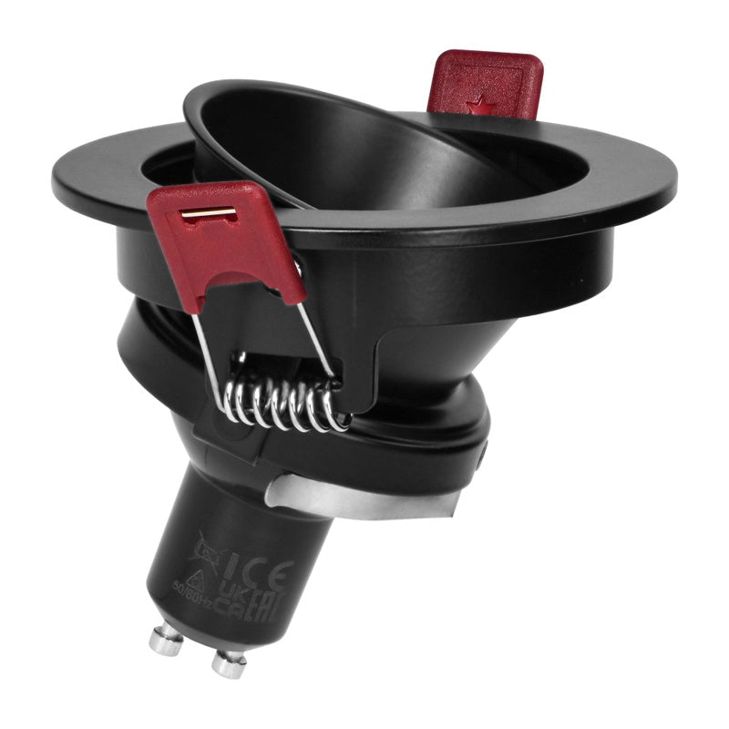 Support Spot GU10/MR16 Encastrable Rond Orientable Aluminium Noir - Silamp France