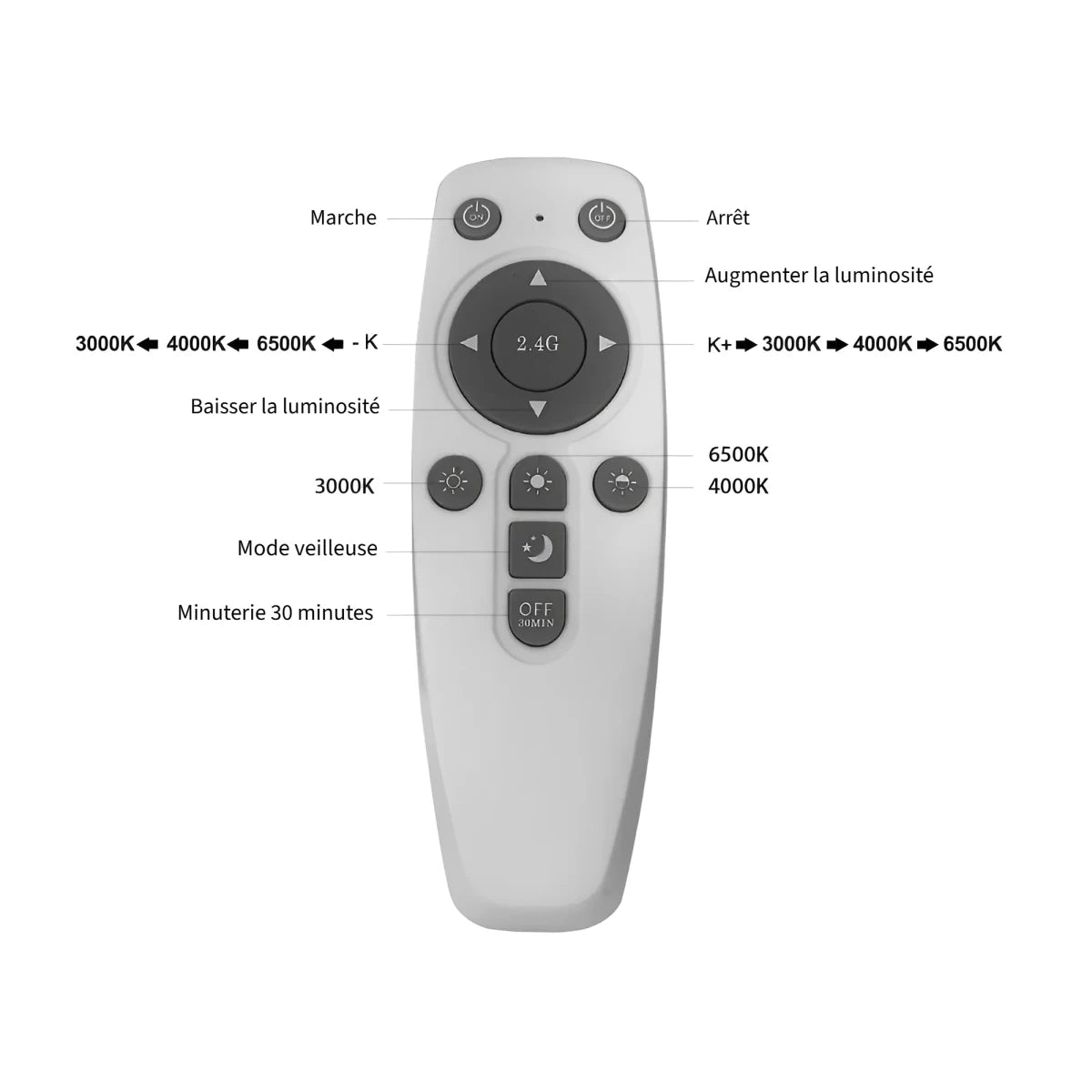 Suspension LED Ronde 45W Noir avec Télécommande - Silamp France