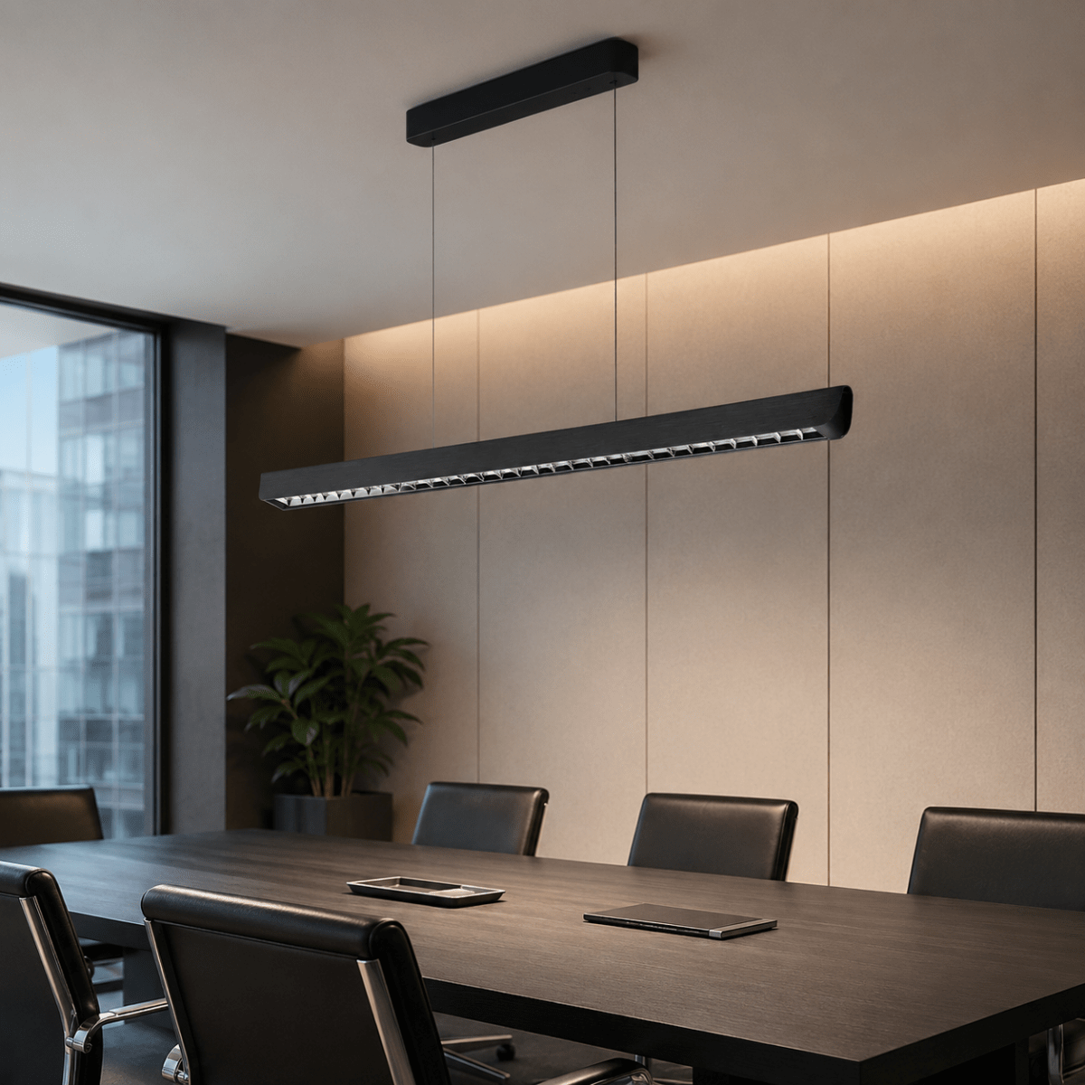 Suspension Linéaire LED 36W CCT Faisceau Concentré 60° Noir 120cm - Silamp France