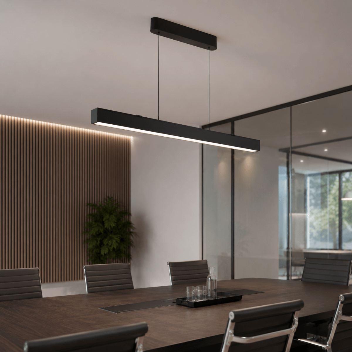 Suspension Linéaire LED 40W CCT Éclairage Haut et Bas Noir 120cm - Silamp France