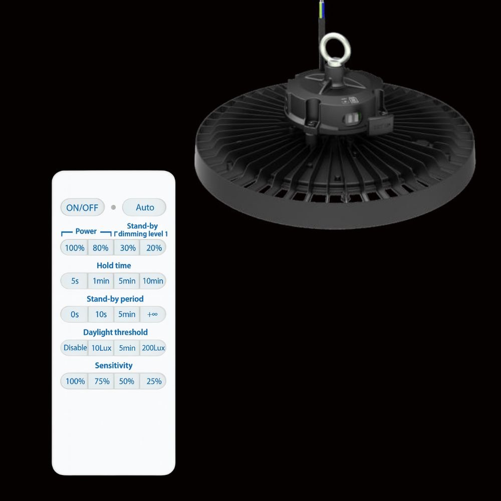 Télécommande pour Cloche LED Industrielle UFO Dimmable 240W avec détecteur de mouvement - Silamp France