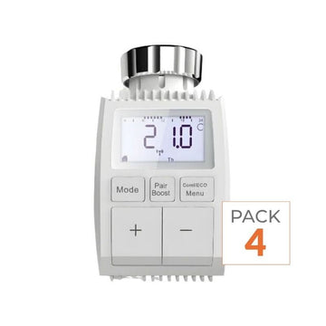 Tête Thermostatique Connectée ZigBee Universelle avec Ecran LCD (Lot de 4)