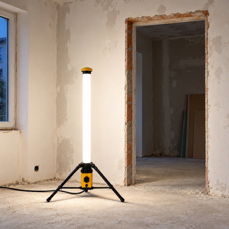 Tour Lumineuse LED 100W 360° IP54 sur Trépied pour Chantier - Silamp France