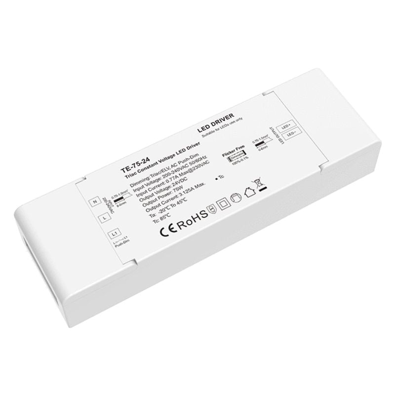 Transformateur LED 220V 24V 75W 3,125A TRIAC Dimmable / Push Dim - Silamp France