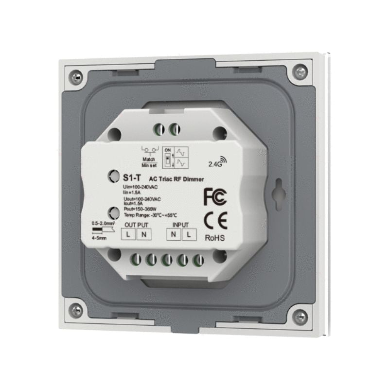 Variateur LED Tactile Monocouleur 220V AC 360W TRIAC - Blanc - Silamp France