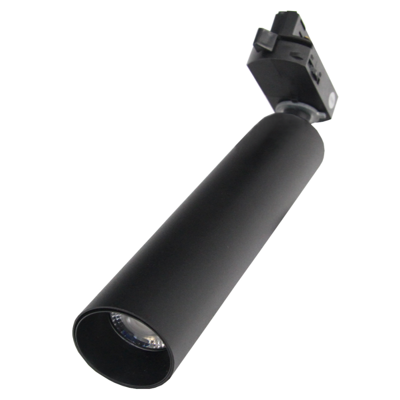 Spot LED sur rail LONG 6W 38° Monophasé NOIR
