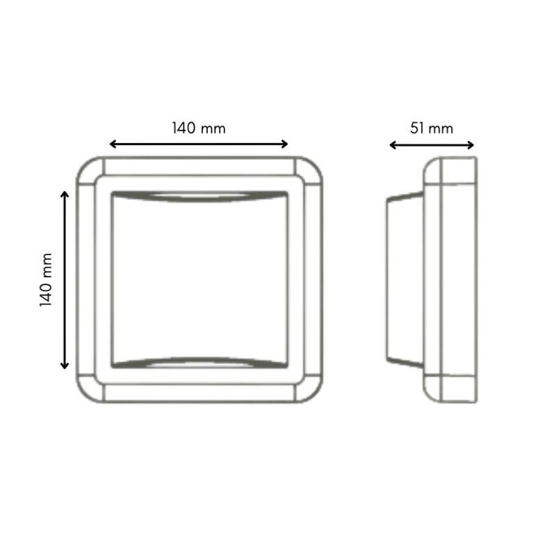 Applique Murale LED 4W Noire Carrée IP65