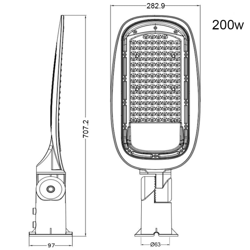 Luminaire LED Urbain 200W IP65 130°