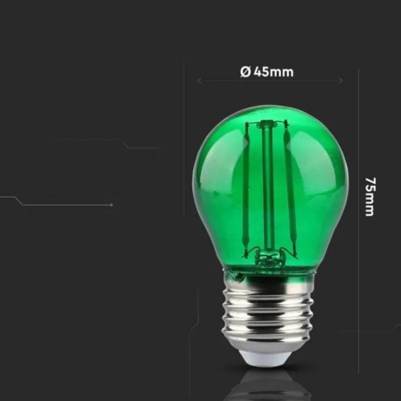Ampoule LED E27 Filament 2W G45 Vert