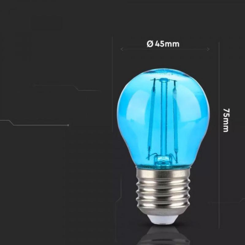 Ampoule LED E27 Filament 2W G45 Bleu