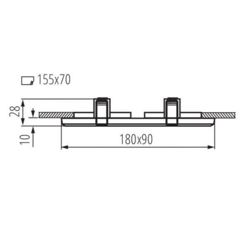 Support Double Encastrable Verre et Chrome pour Ampoule LED GU10 + Douille