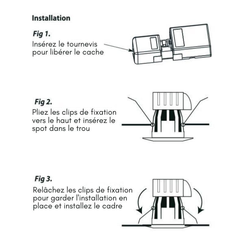 Spot LED Anti-Feu Encastrable 8W IP65 Rond Blanc - Température de couleur variable