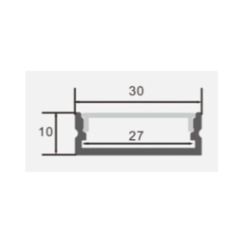 Profilé Aluminium Large 2m avec Cache Opaque Blanc