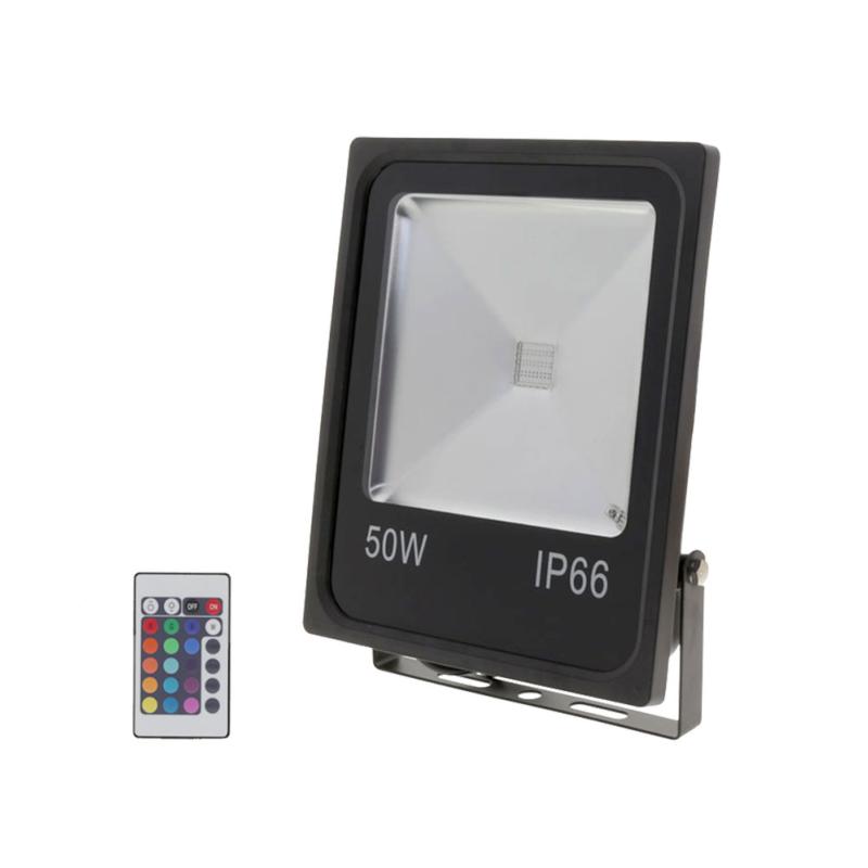 Projecteur LED RGB 50W Extérieur IP66 Plat NOIR
