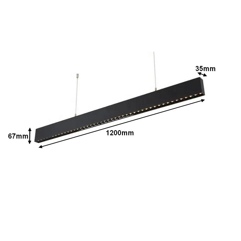Suspension Linéaire LED 120cm 50W Interconnectable NOIR