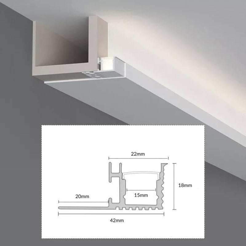 Profilé Aluminium Blanc 2m pour Ruban LED Intégration Faux-Plafond
