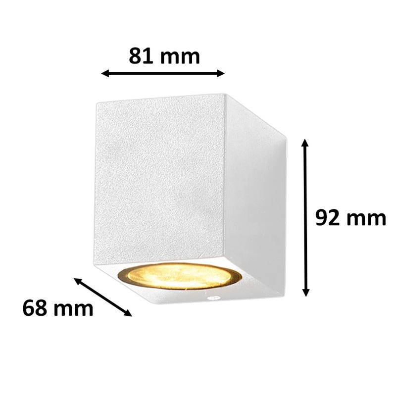 Applique Murale Blanche LED Rectangulaire IP44 pour Ampoules GU10