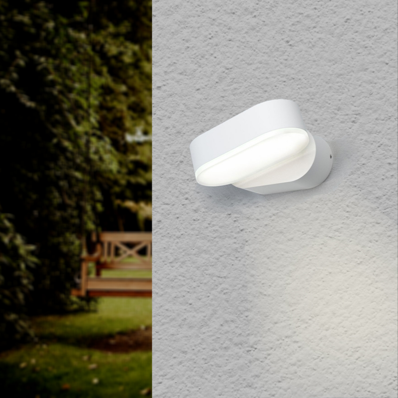 Applique Murale Blanche LED IP54 Orientable Ovale