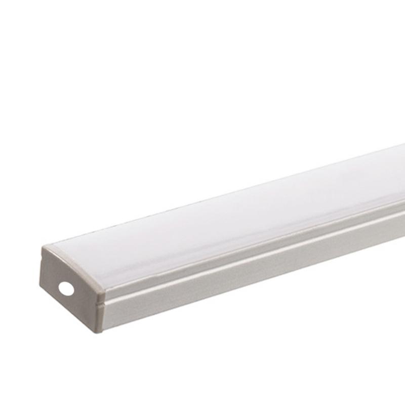 Profilé Aluminium 2m pour Ruban LED Double Rangée - Couvercle Blanc Opaque