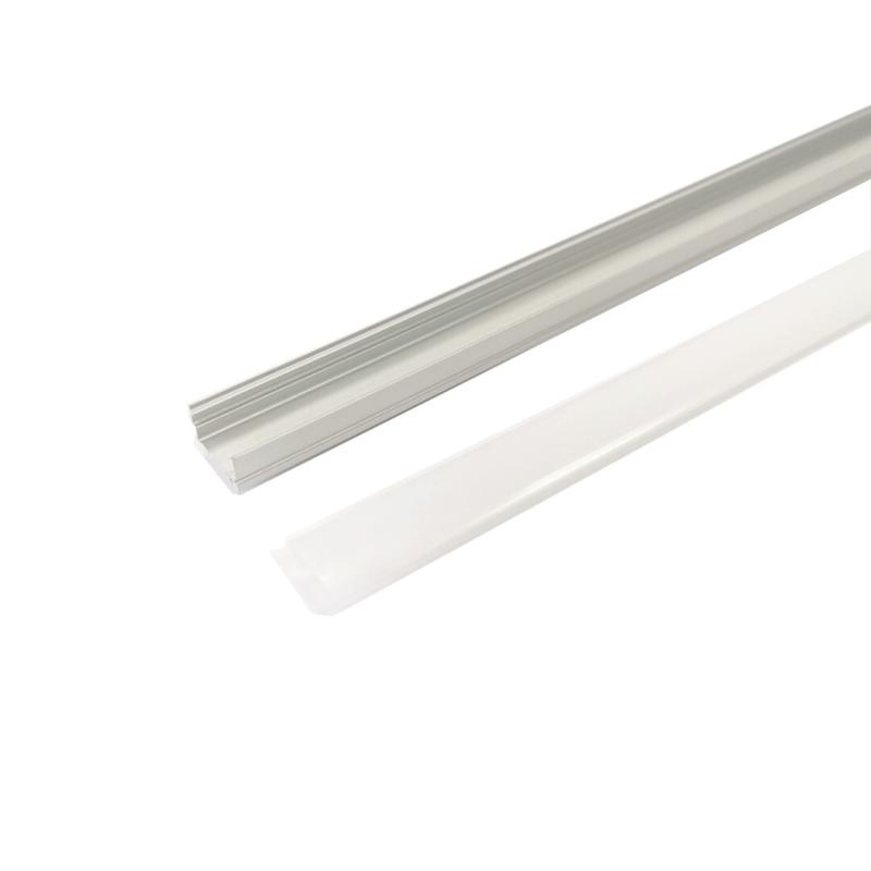 Profilé Aluminium 1m pour Ruban LED - Couvercle Blanc Opaque