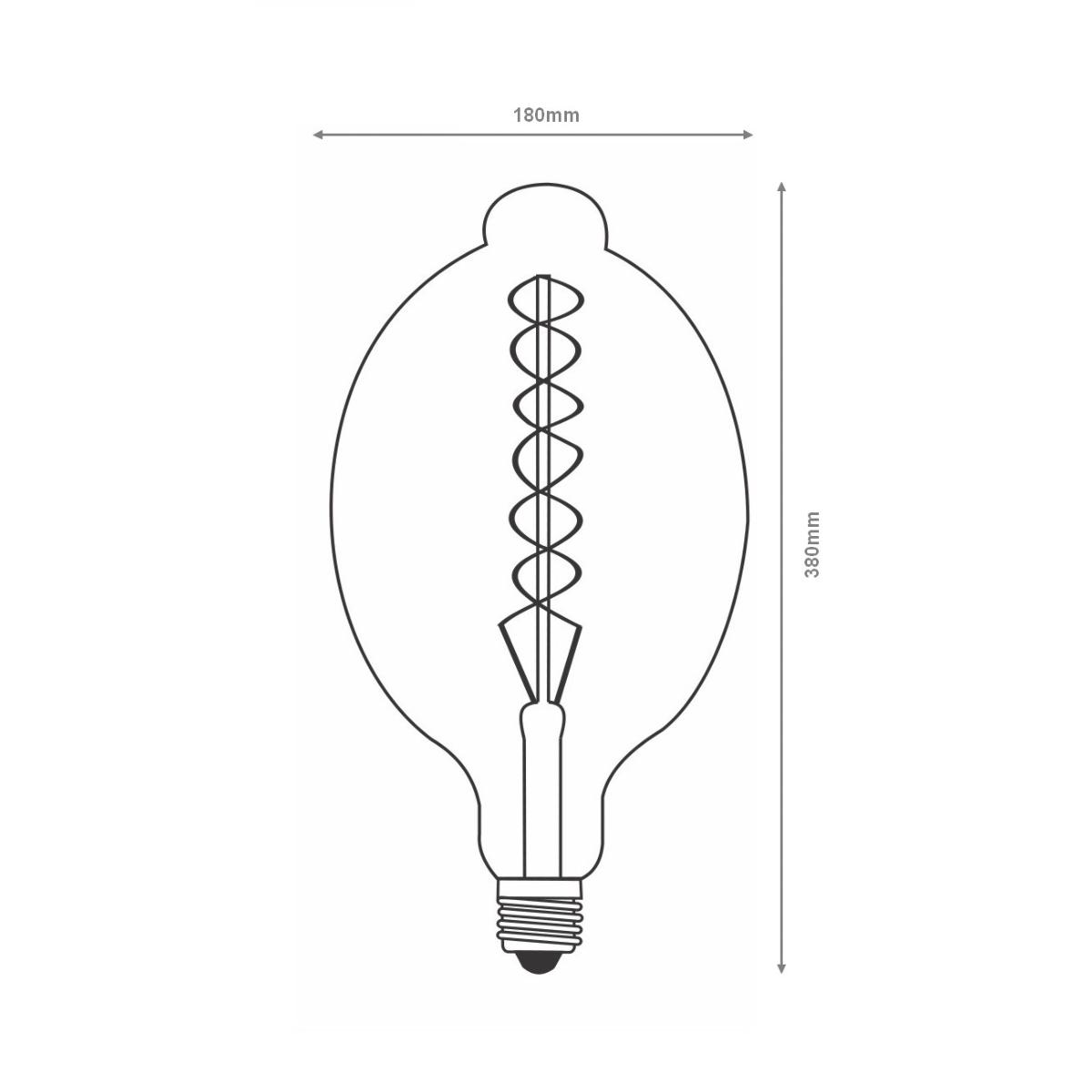 Ampoule LED E27 Filament Dimmable 8W BT180 Fusée