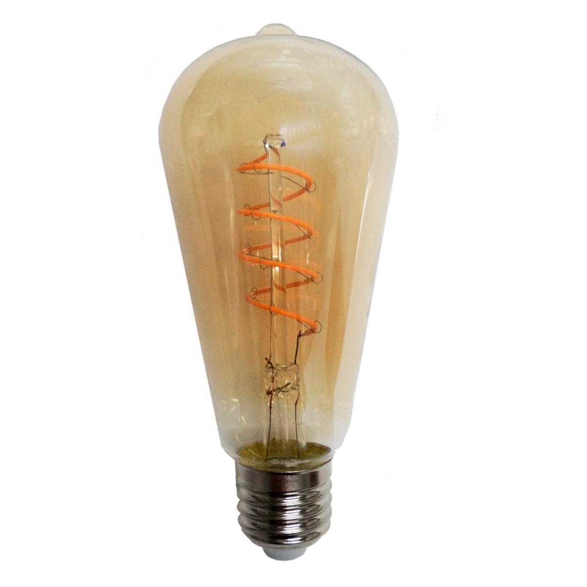 Ampoule LED E27 Filament Torsadé Dimmable 6W ST64 Edison