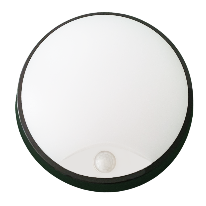 Applique Murale LED Noire 14W Ronde avec Détecteur de Mouvement IP54