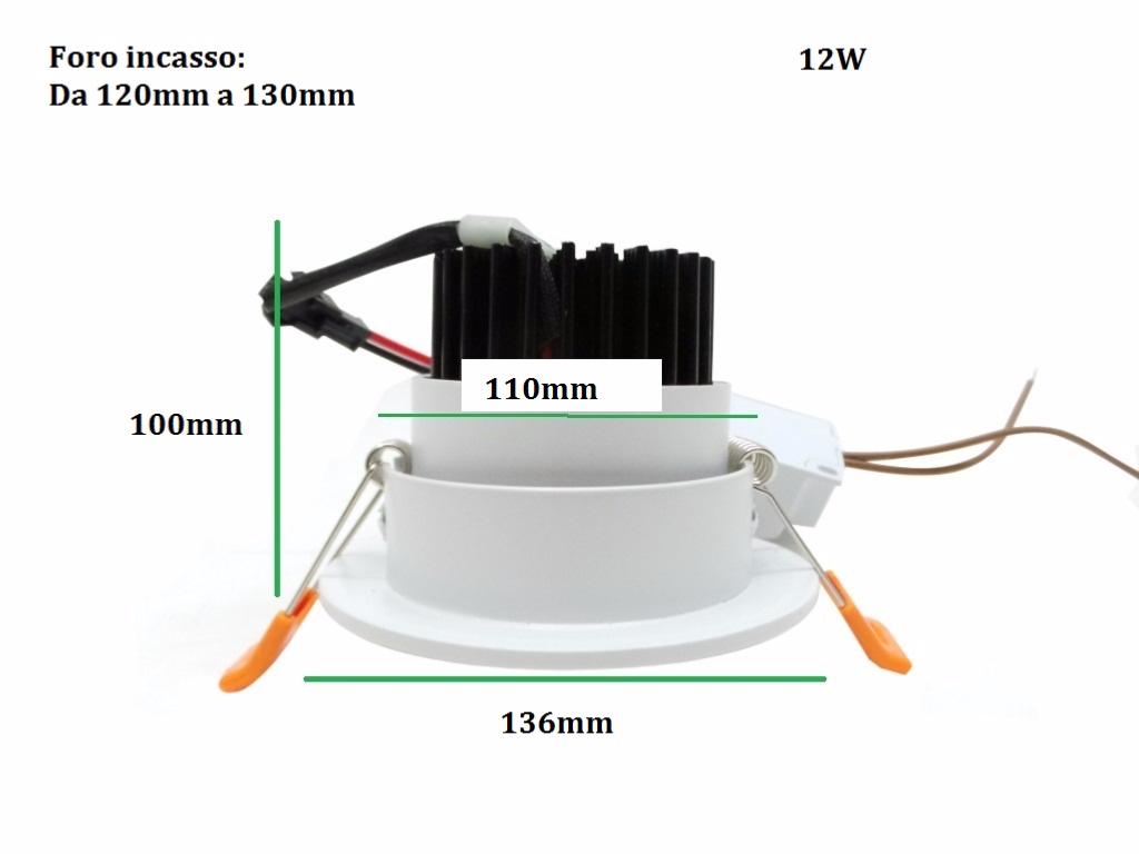 Spot Encastrable LED COB Rond Orientable 12W 80°