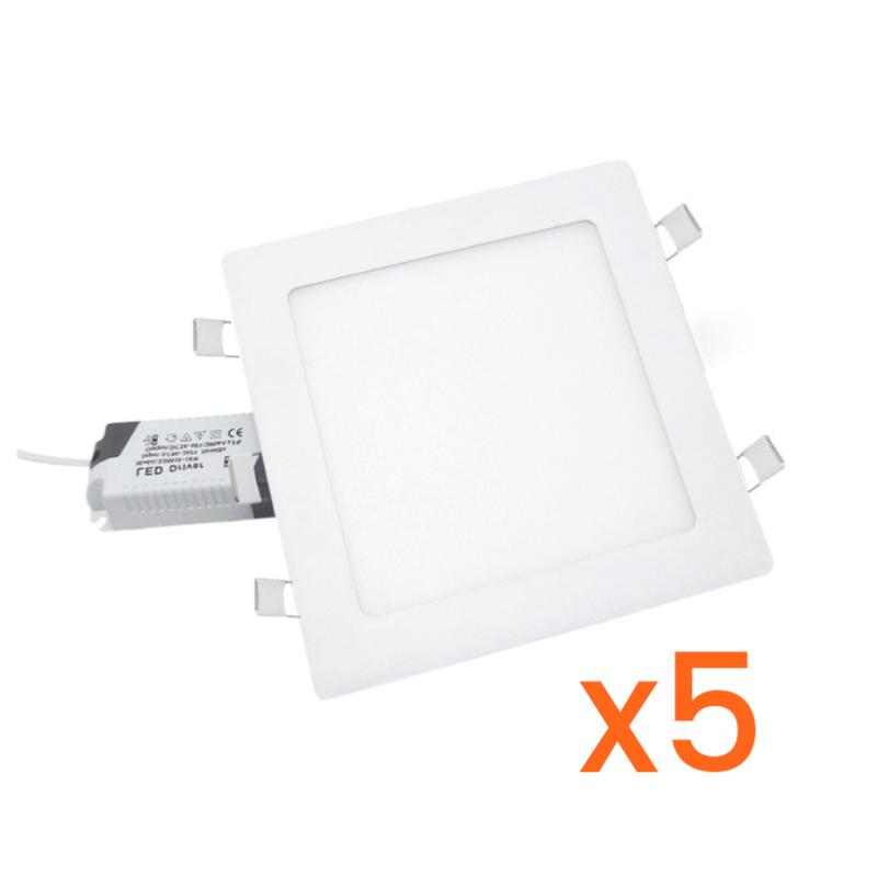 Spot LED Extra Plat Carré BLANC 24W (Pack de 5)