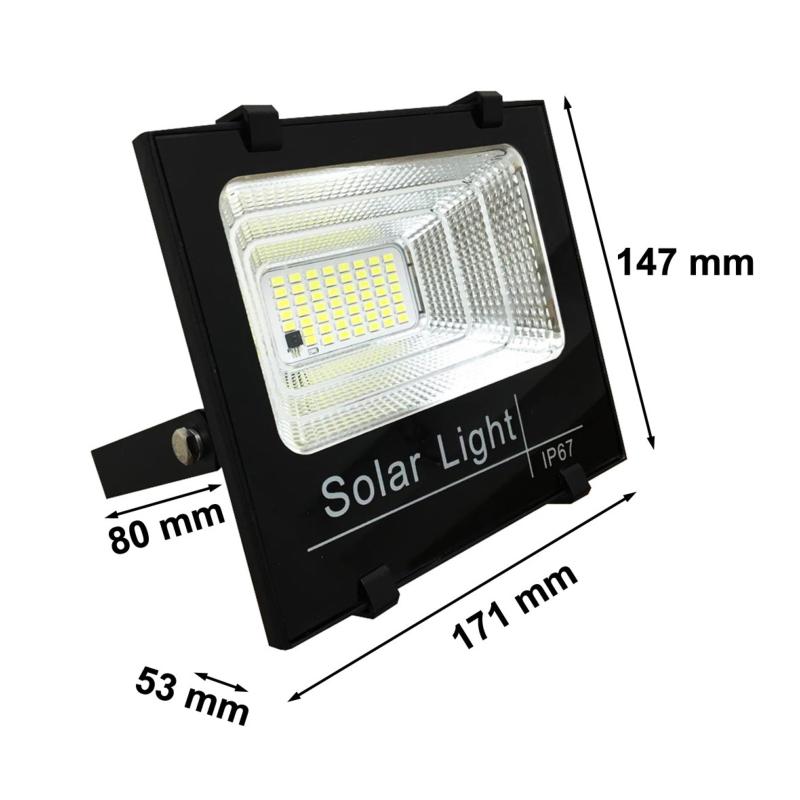 Projecteur Solaire LED 5W Dimmable avec Détecteur (Panneau Solaire + Télécommande Inclus)