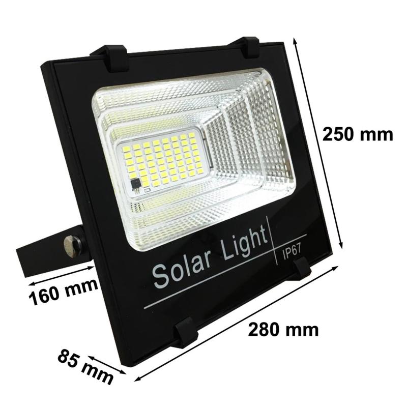 Projecteur Solaire LED 15W Dimmable avec Détecteur (Panneau Solaire + Télécommande Inclus)