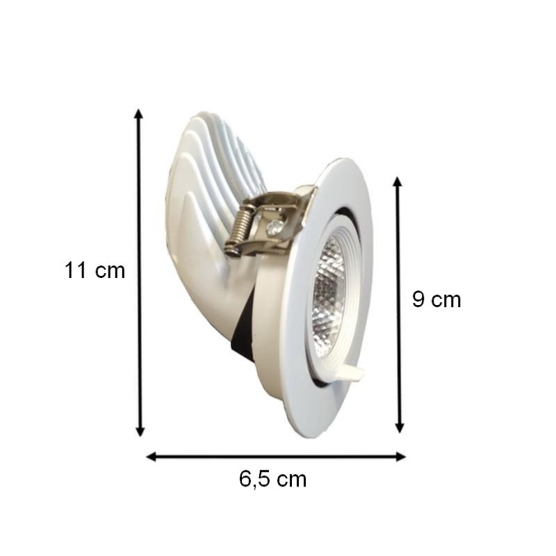 Spot LED Rond Encastrable Orientable BLANC 12W