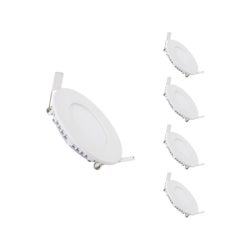 Spot LED Extra Plat Rond BLANC 3W - Pack de 5