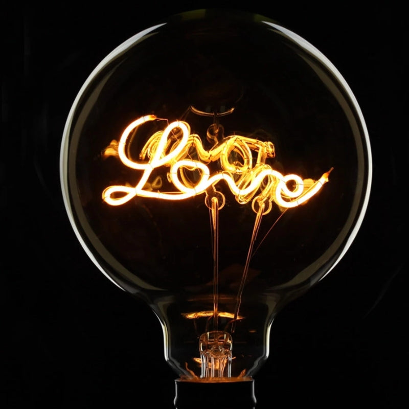 Ampoule LED E27 Filament 2W Globe "Love"