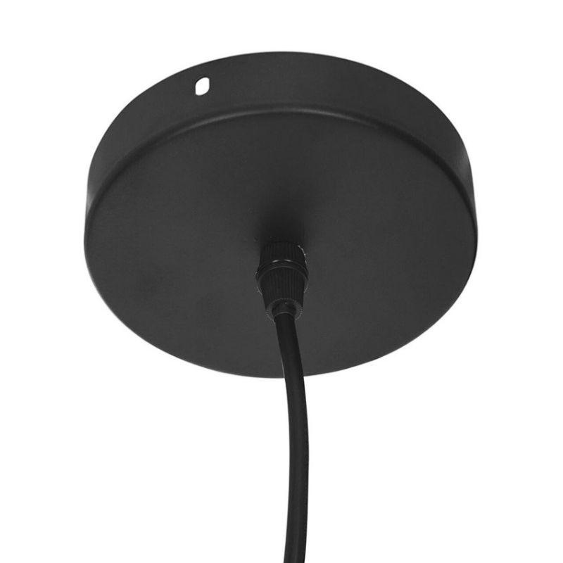 Suspension Métal Noir et Pin 25x15cm pour ampoule E27