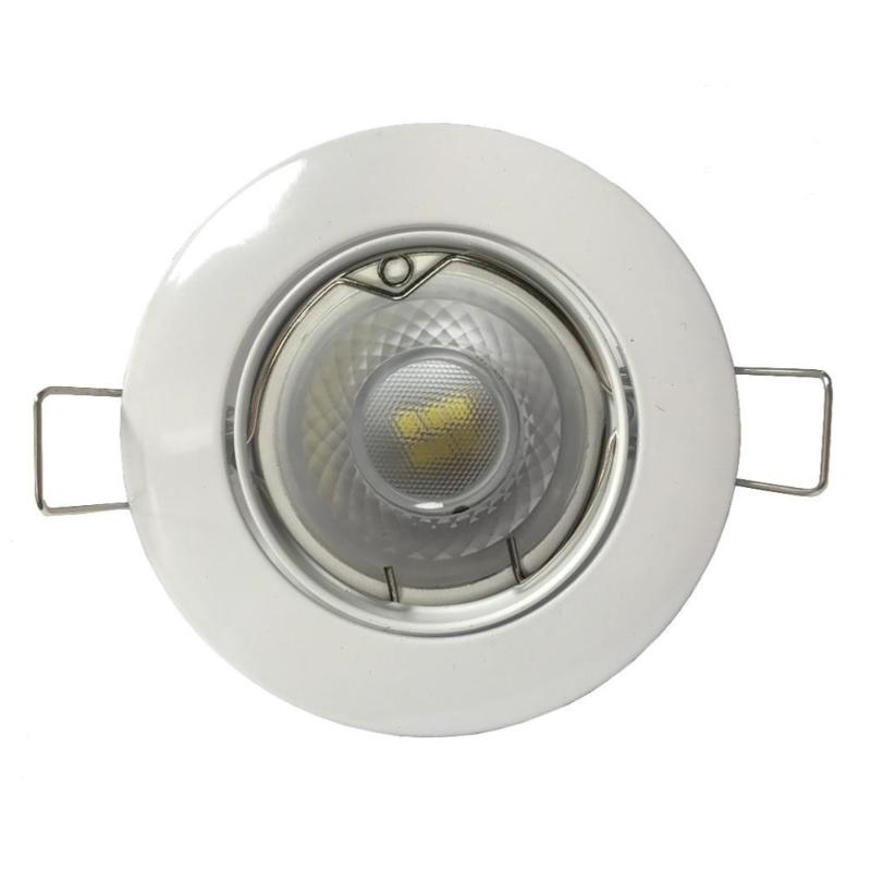 Kit Spot LED GU10 encastrable 8W Orientable Rond Blanc