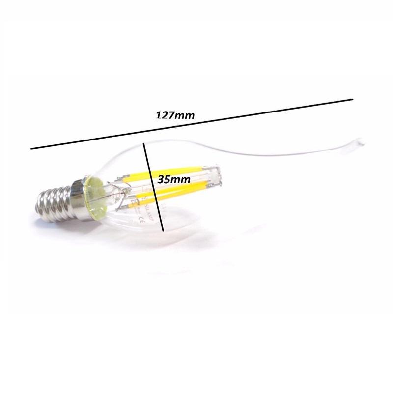 Ampoule LED E14 Flamme Filament 6W 220V 360° (Pack de 5)