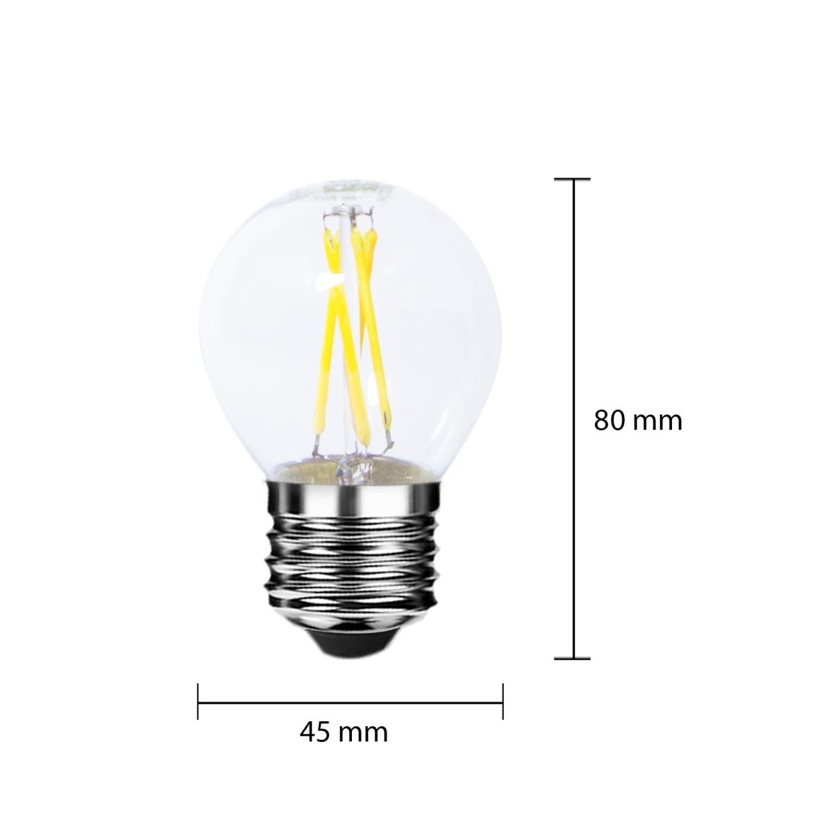 Ampoule LED E27 Filament 6W 220V COB G45 360°