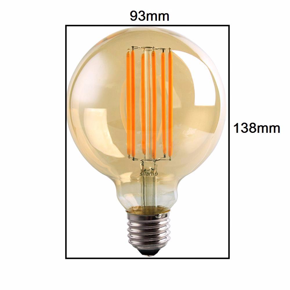 Ampoule LED E27 Filament 6W 220V COB G95 360° Globe Fumé