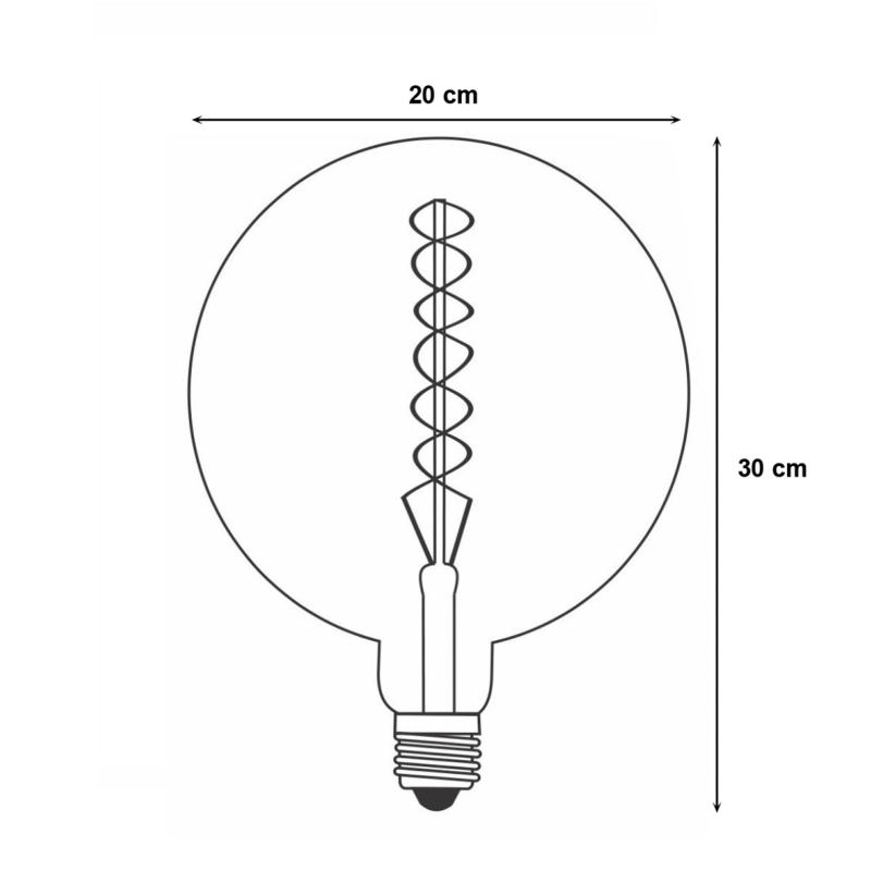 Ampoule LED E27 Filament 8W G200 Globe Spirale XL