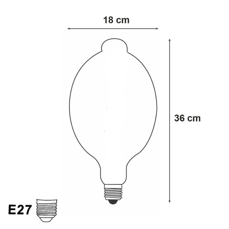 Ampoule LED E27 Filament 8W BT180 Citron