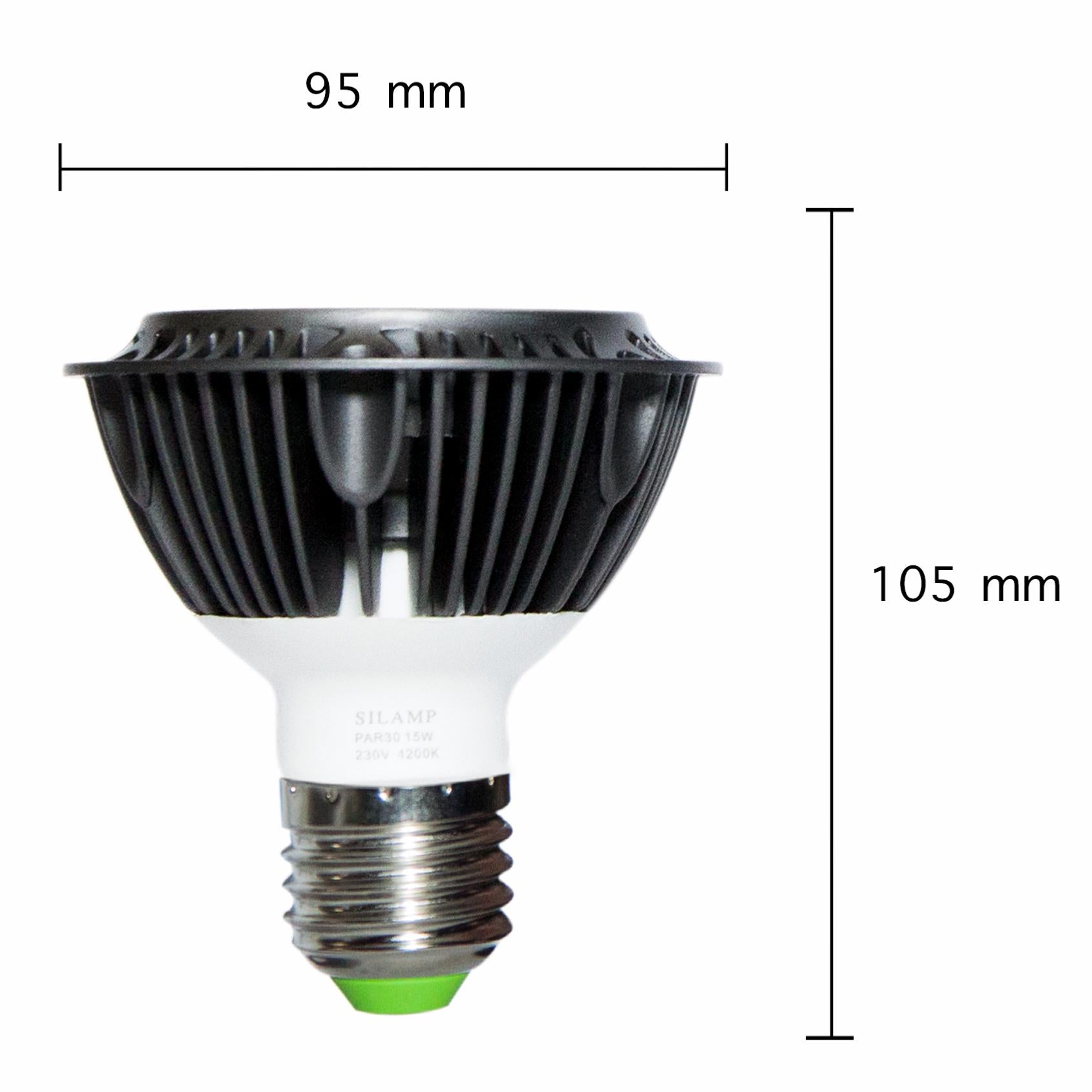 Ampoule LED E27 15W 220V 12LED PAR30 24°