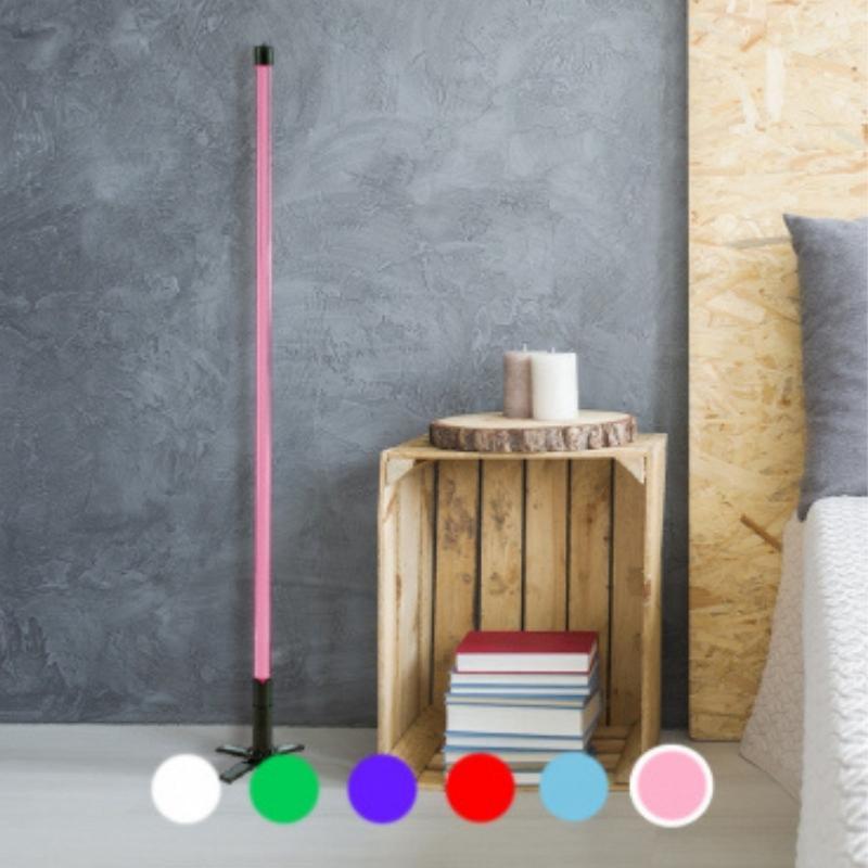 Lampe Tube Néon sur Pied Rose 134cm