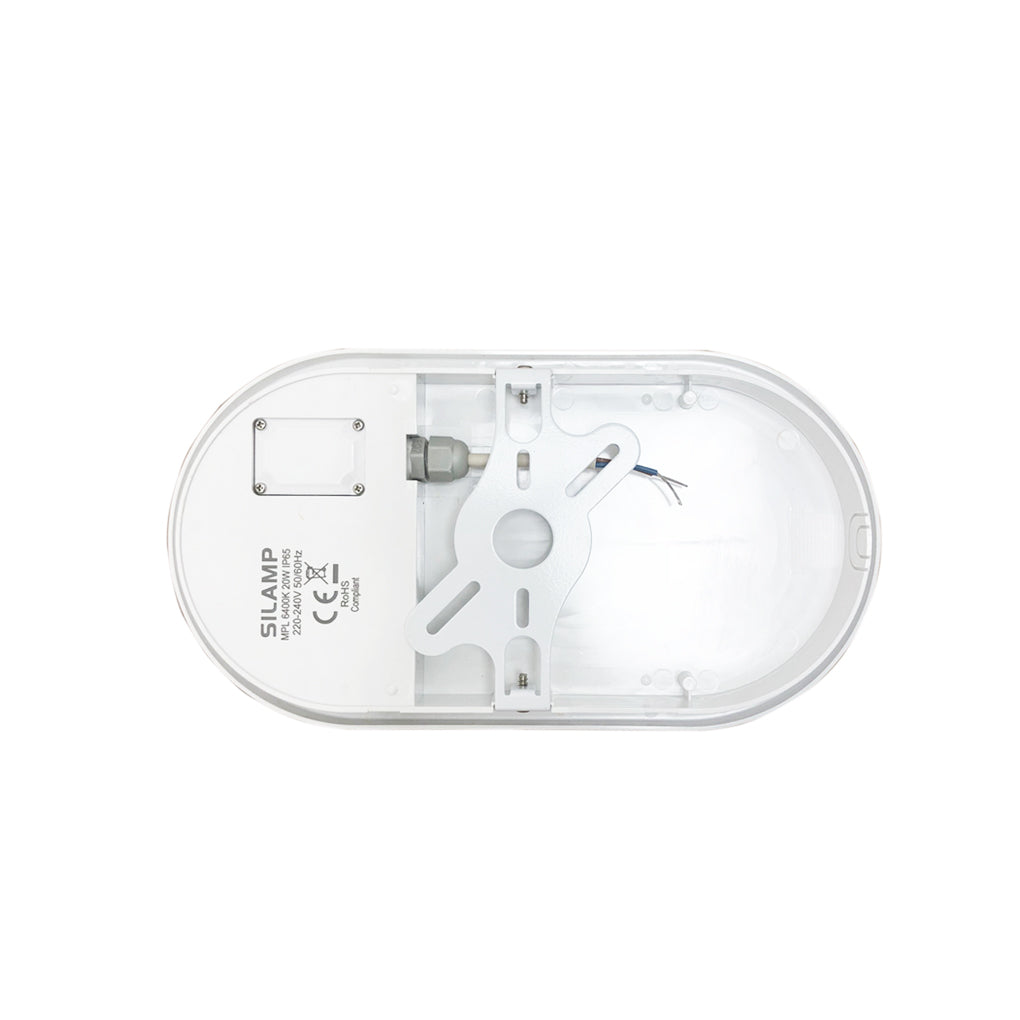 Applique LED Murale 20W Blanche Ovale IP65