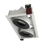 Spot LED Encastrable Double Dimmable COB Rectangle BLANC/NOIR 2x9W 120°